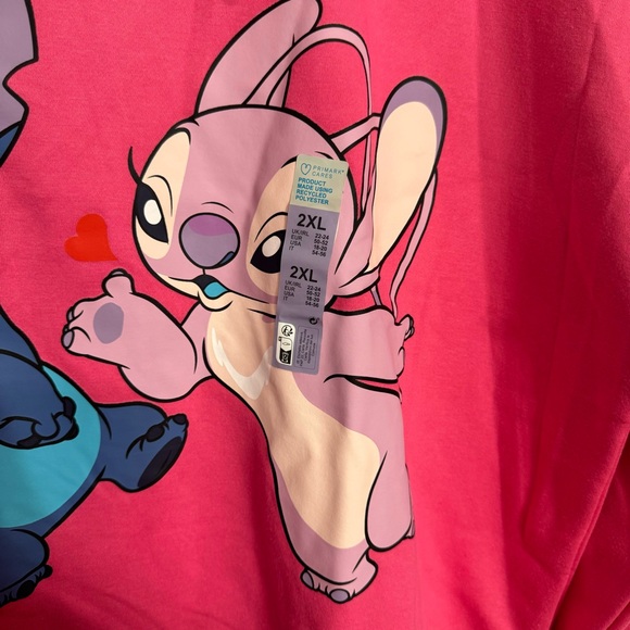 NWT. Disney Primark Stitch & Angel sweatshirt 2XL. Bright pink - Picture 6 of 12